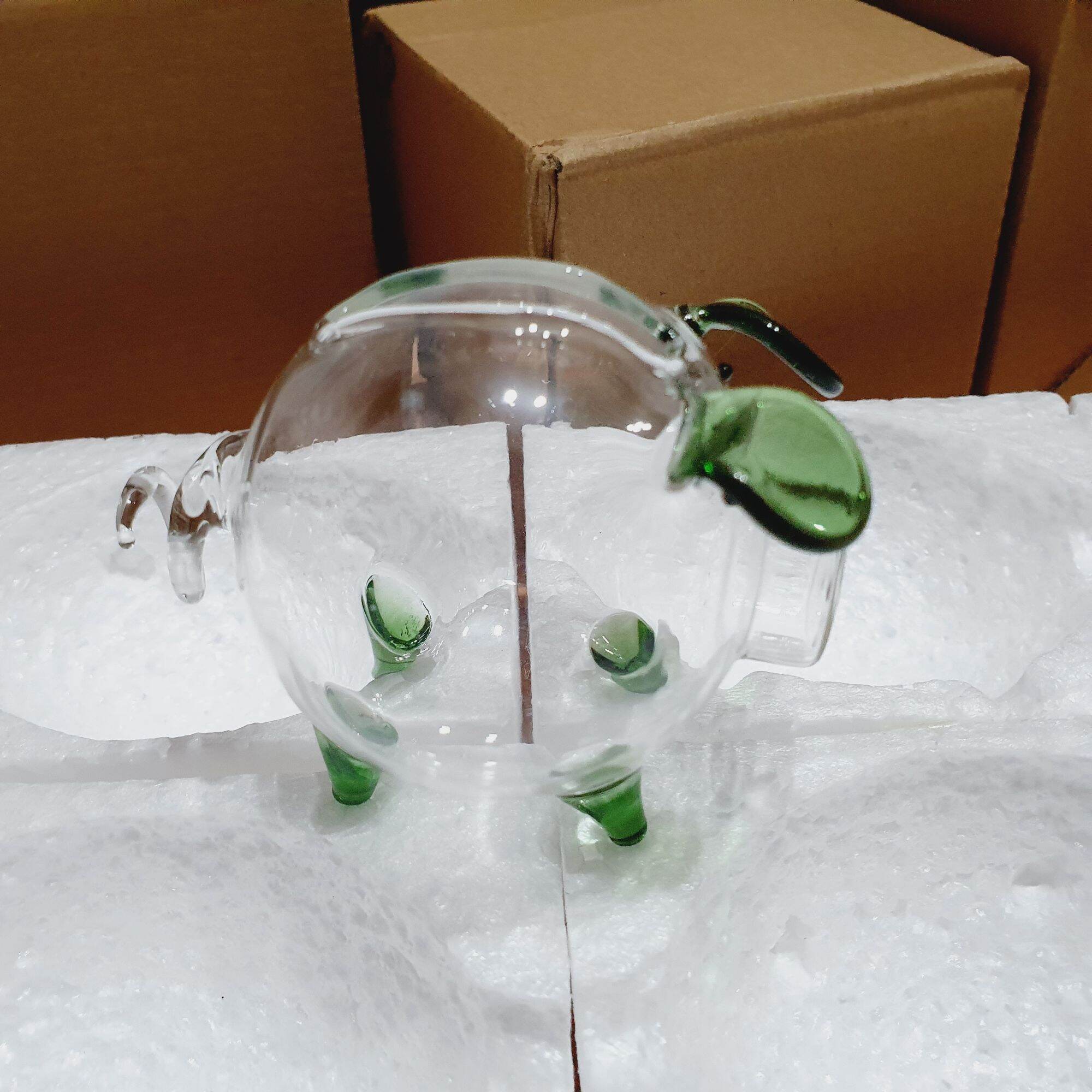 Mini Glass Piggy Bank Holds Lucky Money