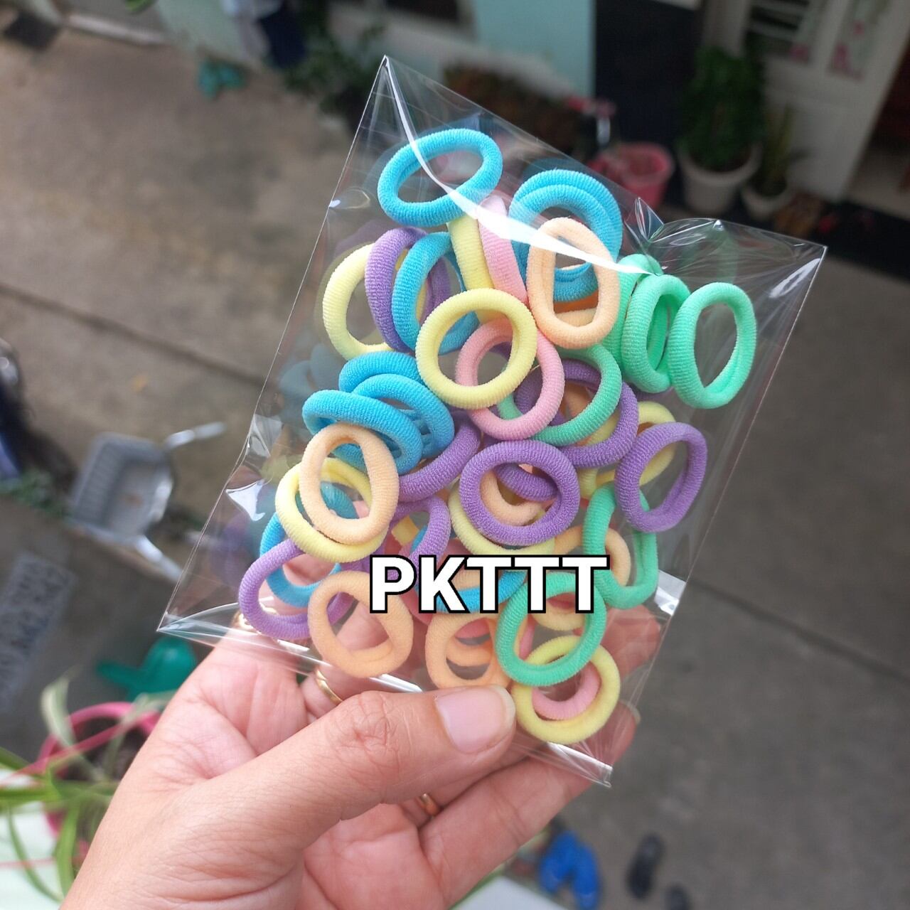 Túi 50 thun cột tóc nhí cho bé tóc ít