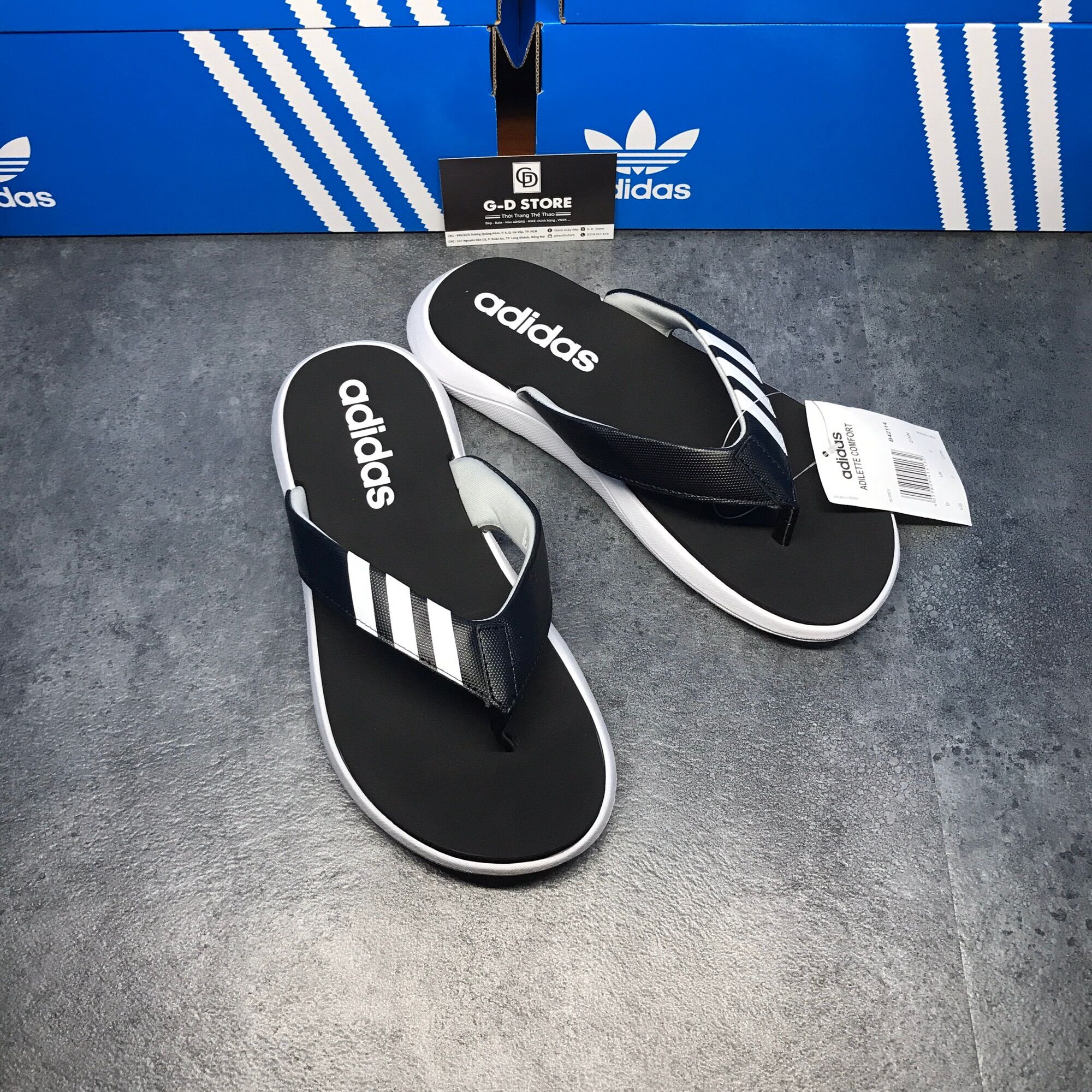 Dép Kẹp Xỏ Ngón Adidas Siêu Nhẹ Hàng Chuẩn Fullbox