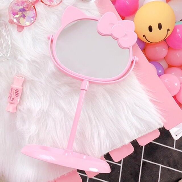 Gương 2 mặt để bàn xoay 360º Hello Kitty