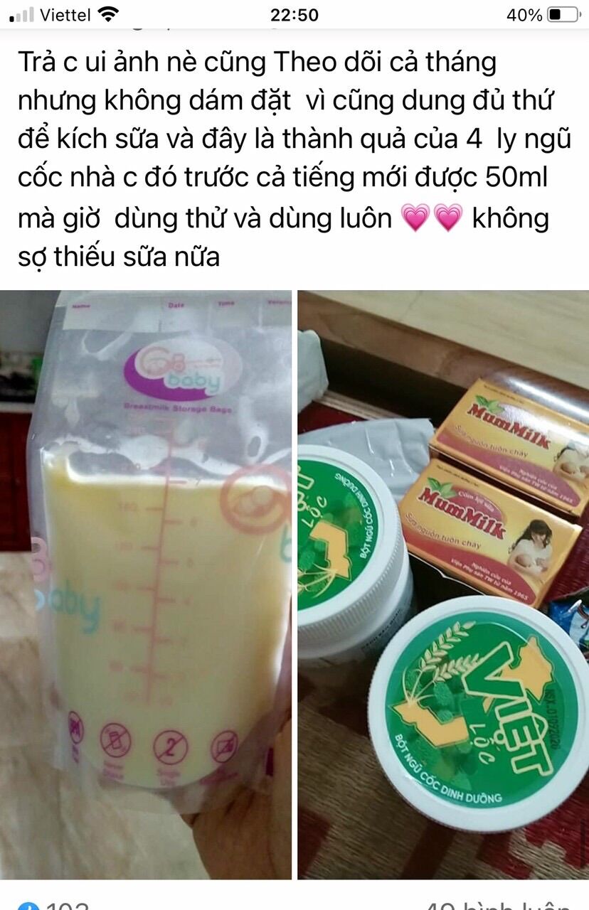 ngũ cốc việt lộc kèm 2 cốm mummilk [ 1Kg + 2 hộp cốm ]