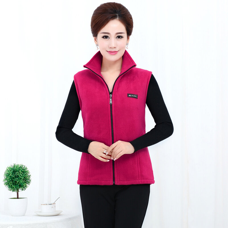 Trang Phục Nữ Cho Người Trung Niên Và Già Áo Gi Lê Nỉ Hạt Mẫu Mới Áo Khoác Trang Phục Cho Người Mẹ Áo Gi Lê Nỉ Áo Khoác Không Tay Cỡ To Cho Người Già