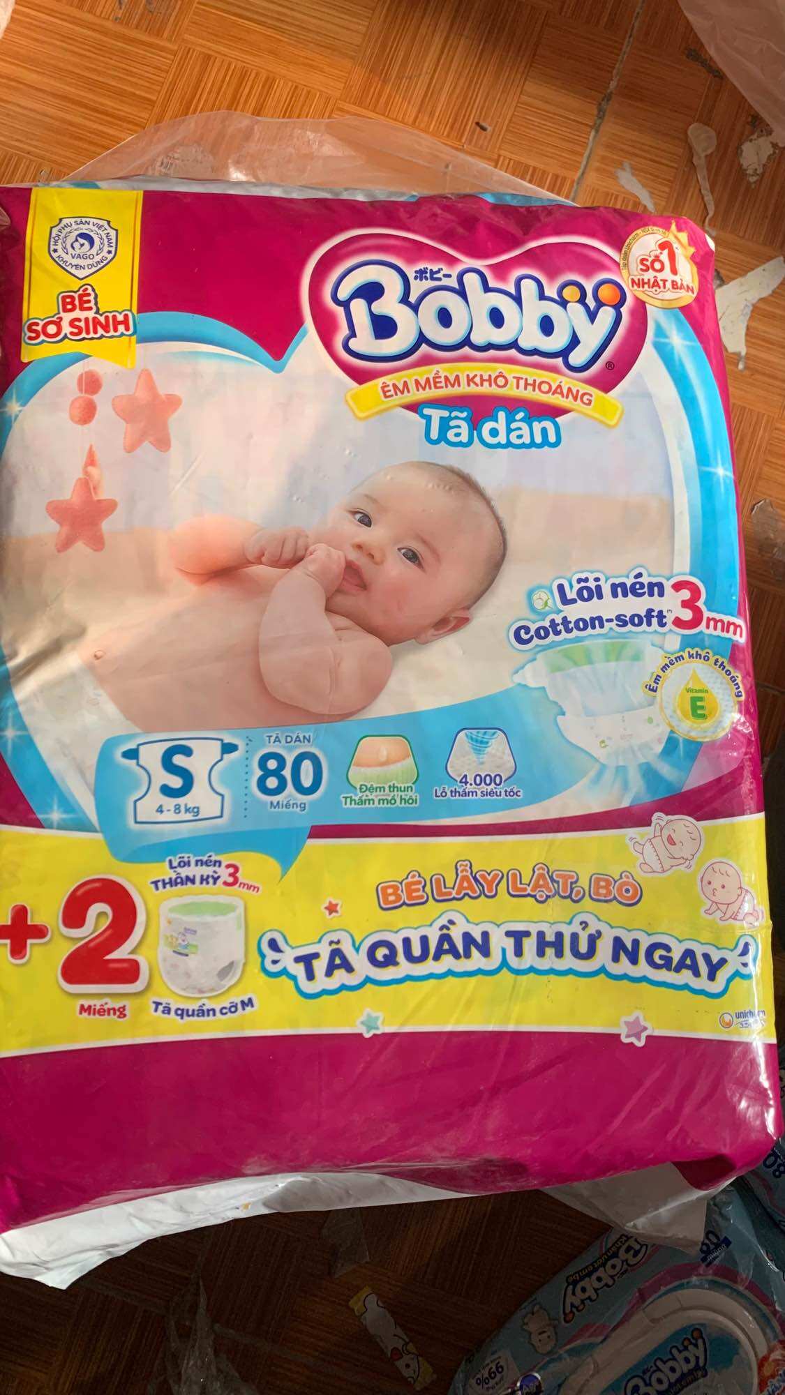 Tã dán bobby s80+2 cho trẻ từ 4-8kg