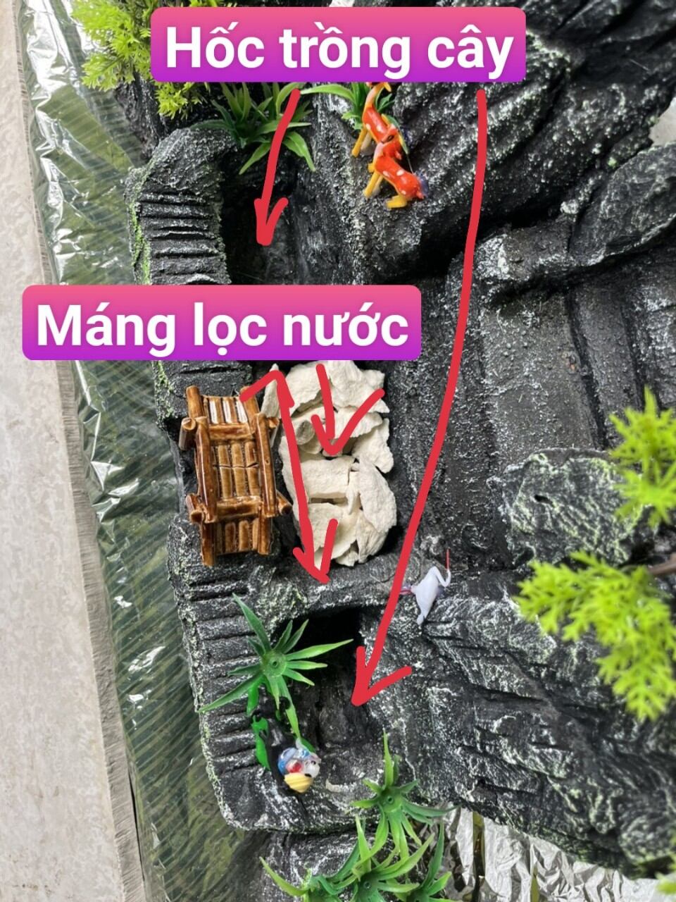 Hòn Non Bộ Hồ Cá Có Thác Nước Sinh Động