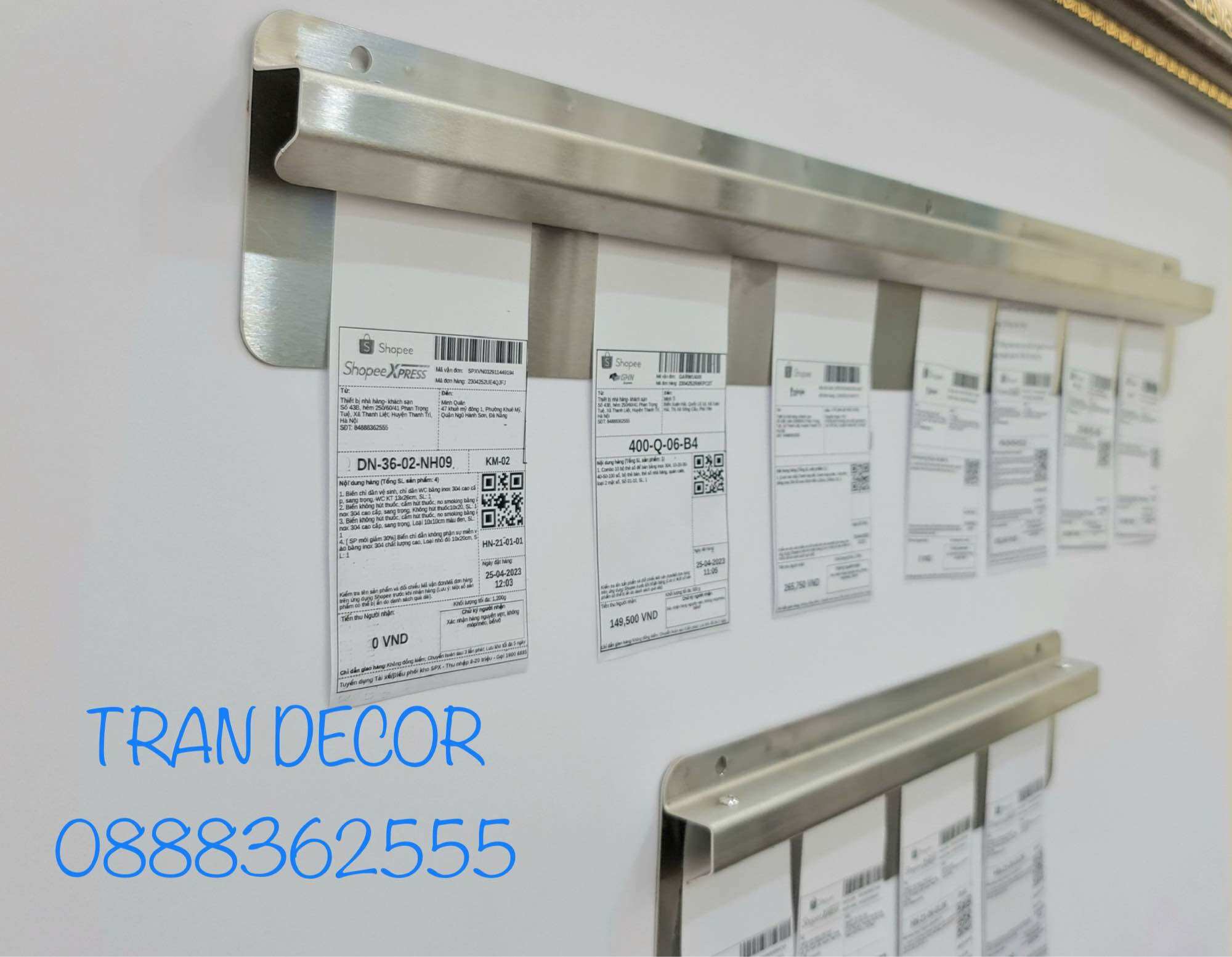 Thanh kẹp bill, order, oder hóa đơn bằng inox đủ size 30cm đến 120cm