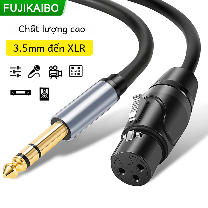 3.5mm Để Xlr 3 Pin Nam Đến Nữ Cáp Âm Thanh Stereo Cho Micro Điện Thoại Khuếch Đại Loa Máy Tính Đàn Guitar Phối Adapter 1m-5m