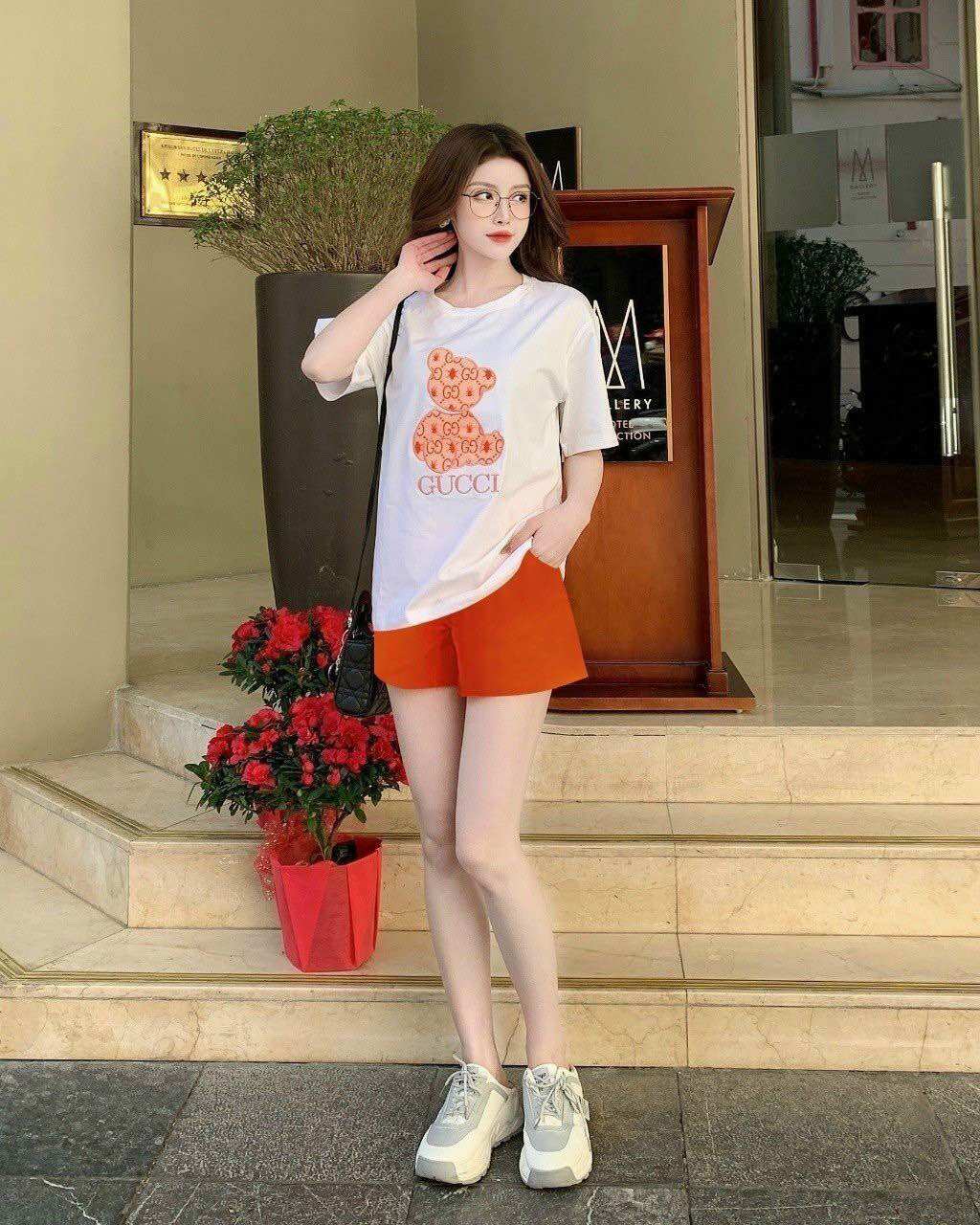 SÉT BỘ SHORT COTTON THÊU GẤU CAO CẤP