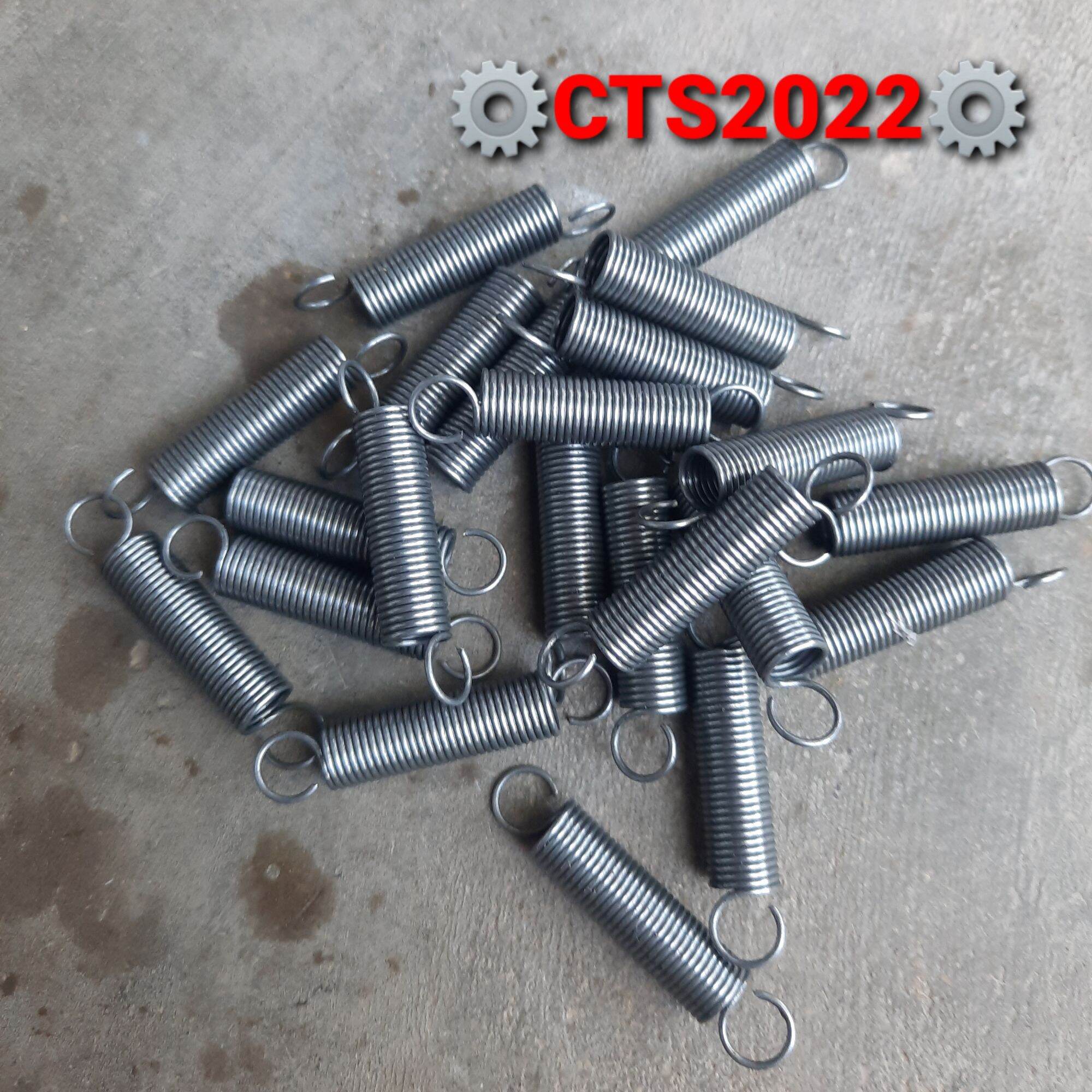 Lò xo kéo 2 móc lệch phi 8 dài 44mm sợi 1mm
