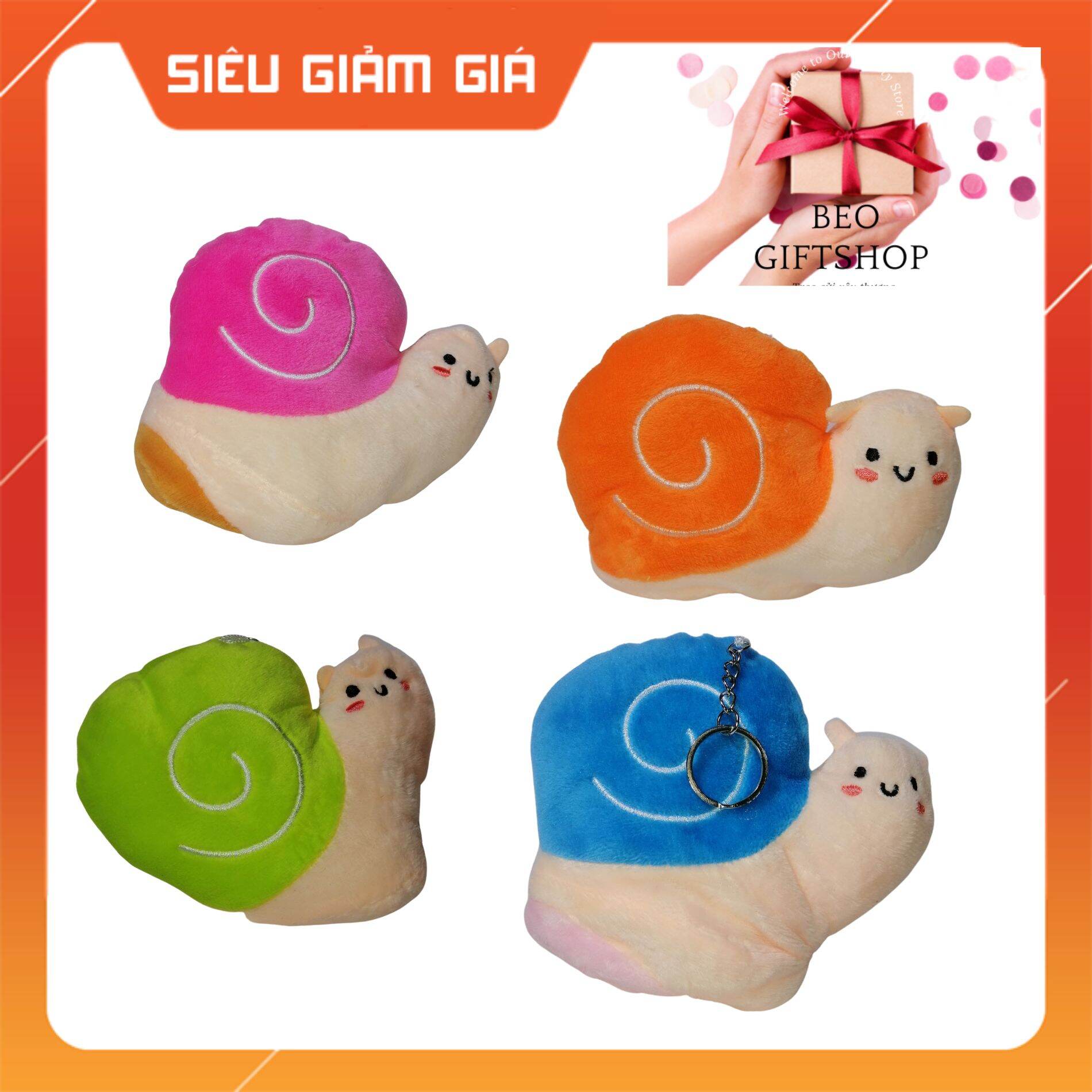 Móc khóa ốc sên biểu cảm dễ thương