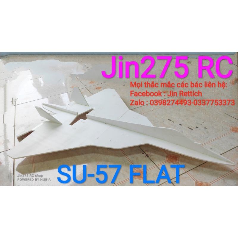 Bộ vỏ kit máy bay Su 57, T 50 Flat sải 72 cm