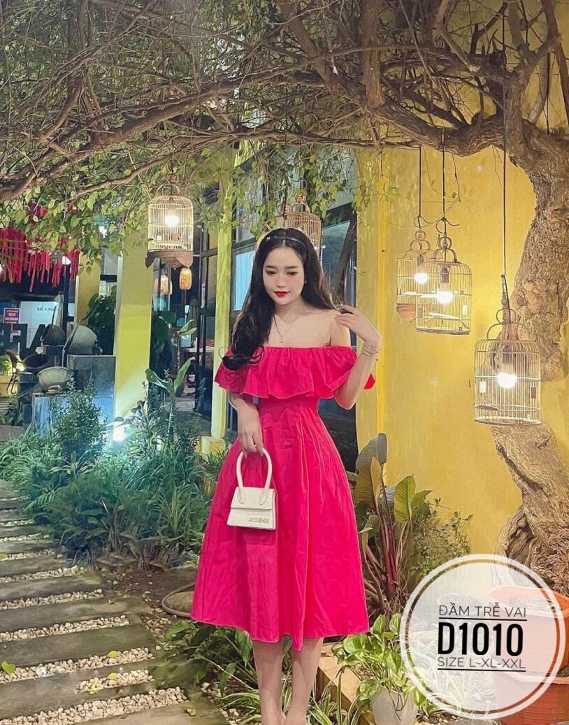 (Bigsize 60-90kg) Đầm trễ vai