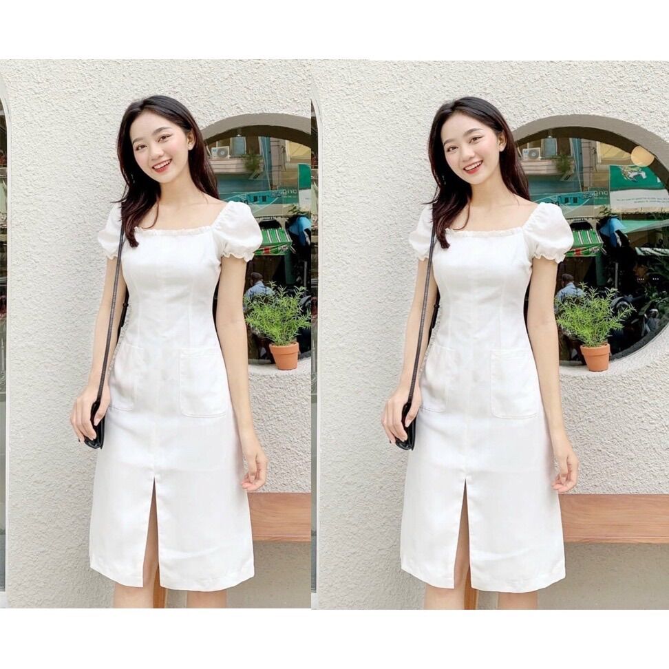 Đầm chữ A tay phồng dễ thương ✨✨✨💯💯💯