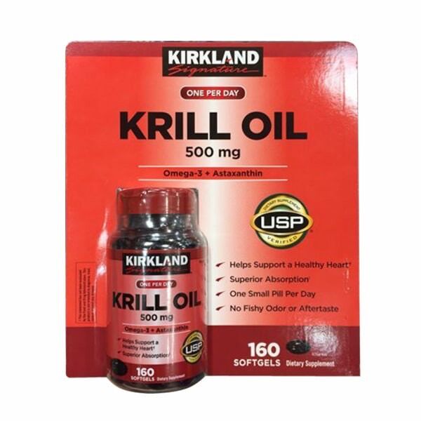 Kirkland krill oil 500mg 160 viên của mỹ