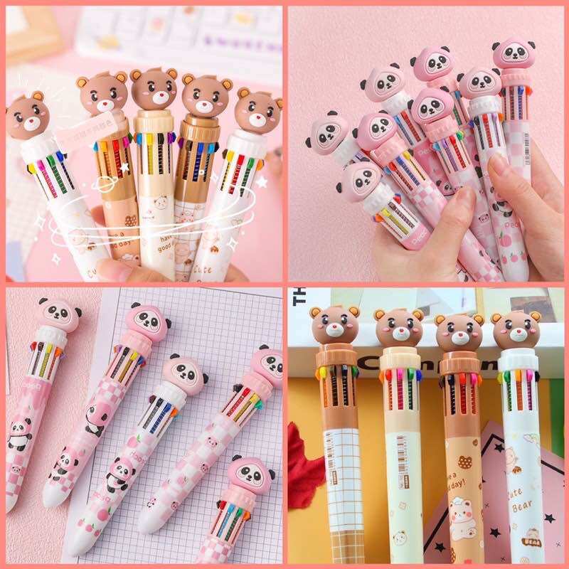 Bút bi 10 màu mực dễ thương nhiều hình