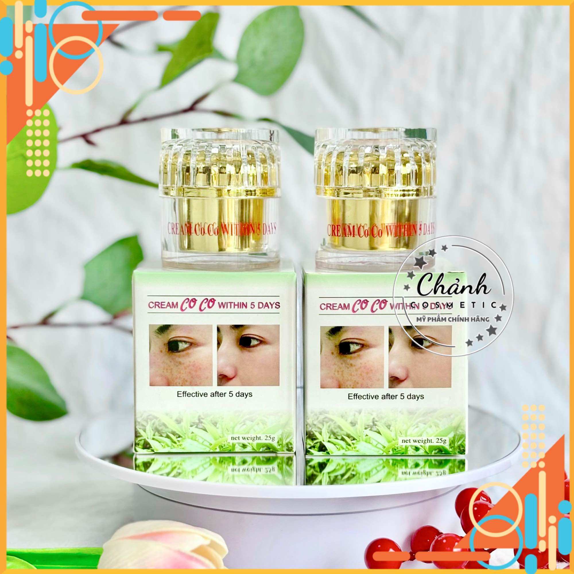 Bộ kem cao cấp coco siêu ngừa nám, tàn nhang, chống lại 13 dấu hiệu lão hoá 25g