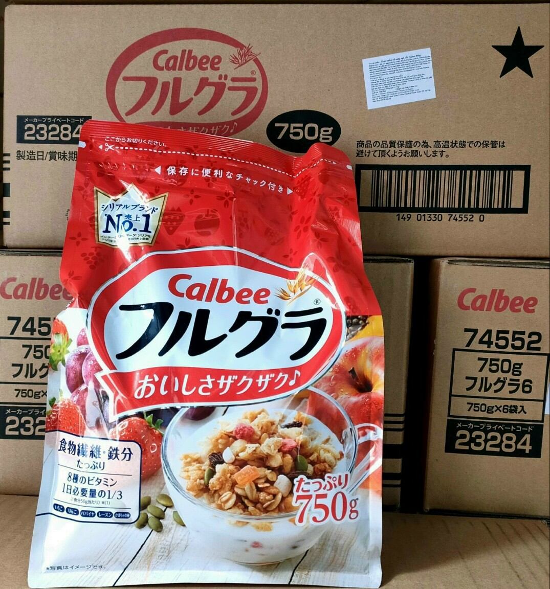 Ngũ cốc Calbee Đỏ Nhật Bản mẫu mới 750g
