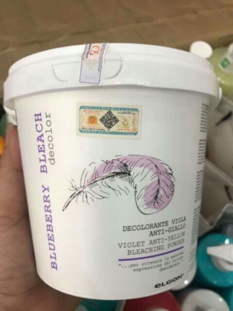 Elgon de-color blueberry bleach anti yellow bột tẩy khử ánh vàng 500ml