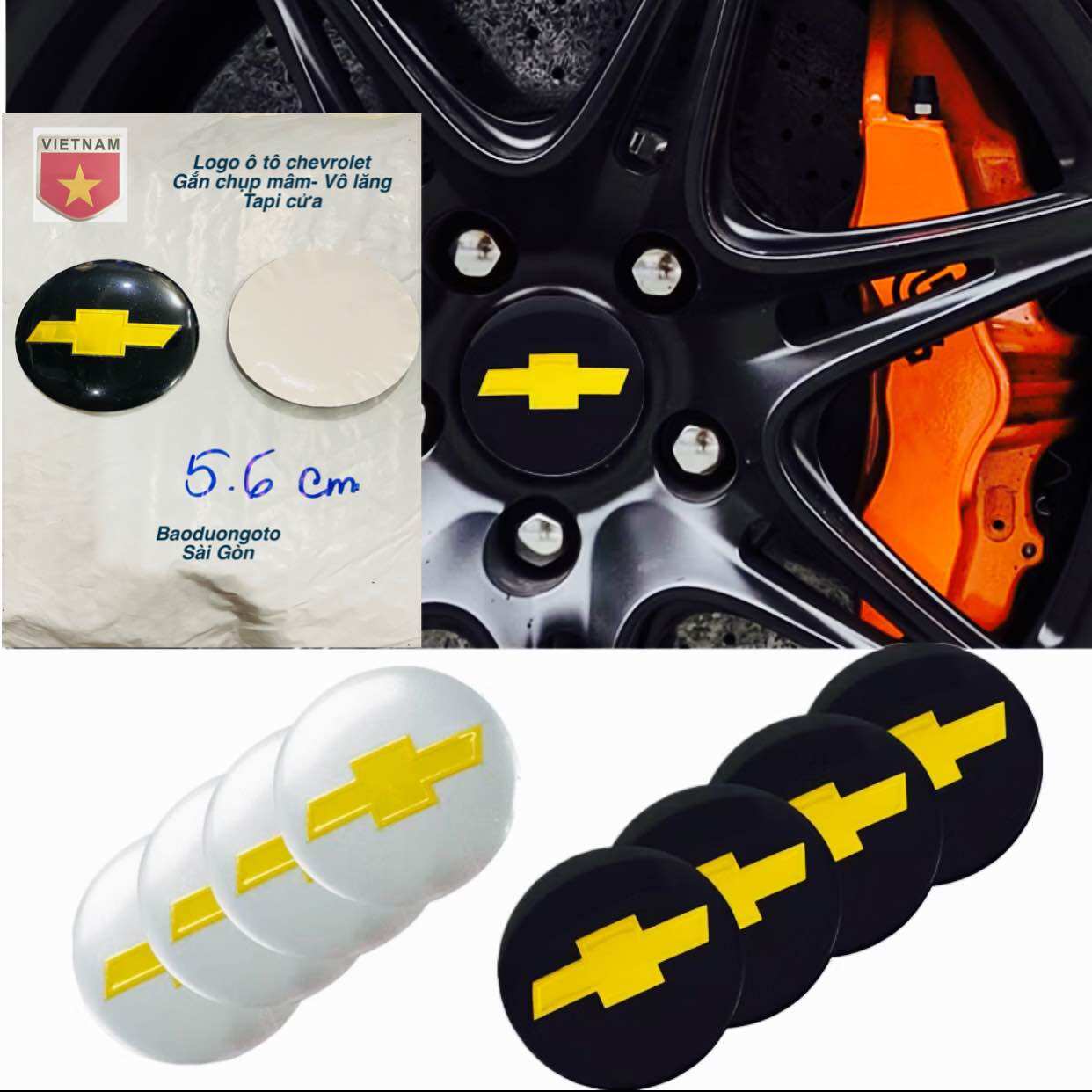 Logo ô tô chevrolet 5.6 cm-1 cái,4 cái ( mua 4 cái kèm quà tặng)