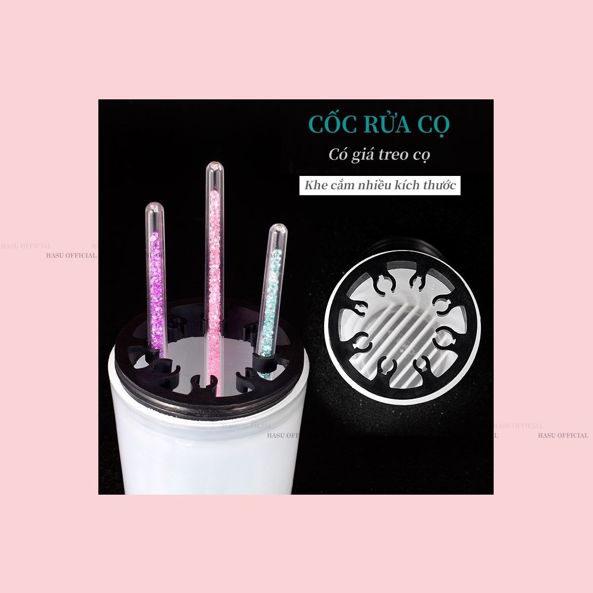 Cốc cắm rửa cọ chuyên dụng - rửa cọ làm nail