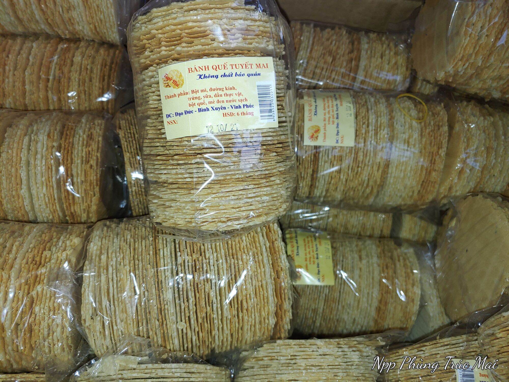 Bánh quế cổ truyền mè đen túi 50 cái loại thơm ngon đặc biệt