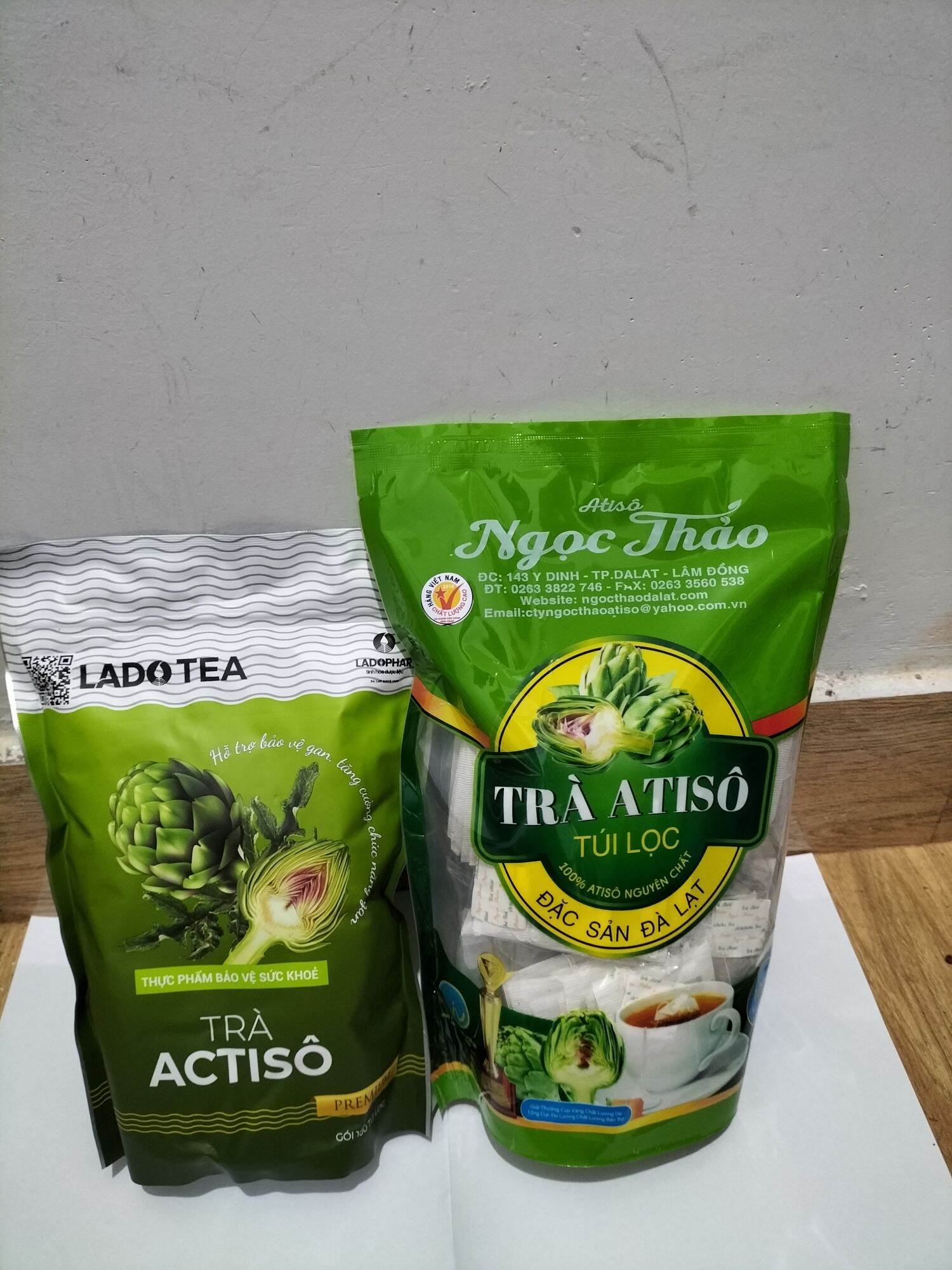 (Freeship 15k- 50 k)Trà atisô ladophar, trà atisô ngọc thảo (combo 2 , gói)