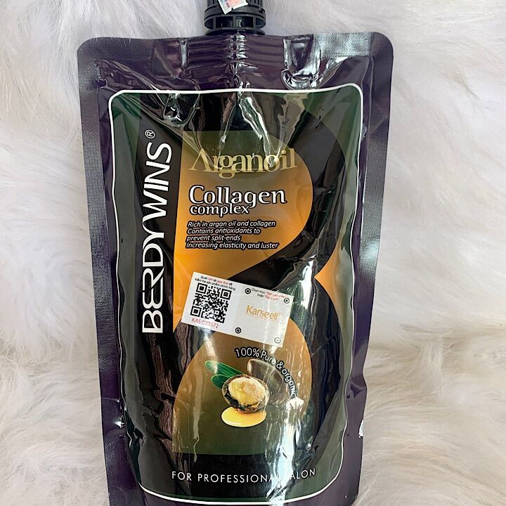 [CHÍNH HÃNG] DẦU HẤP Ủ TÓC PHỤC HỒI SIÊU MƯỢTBERDYWIN ARGAN OIL COLLAGEN COMPLEX 500ml (túi)