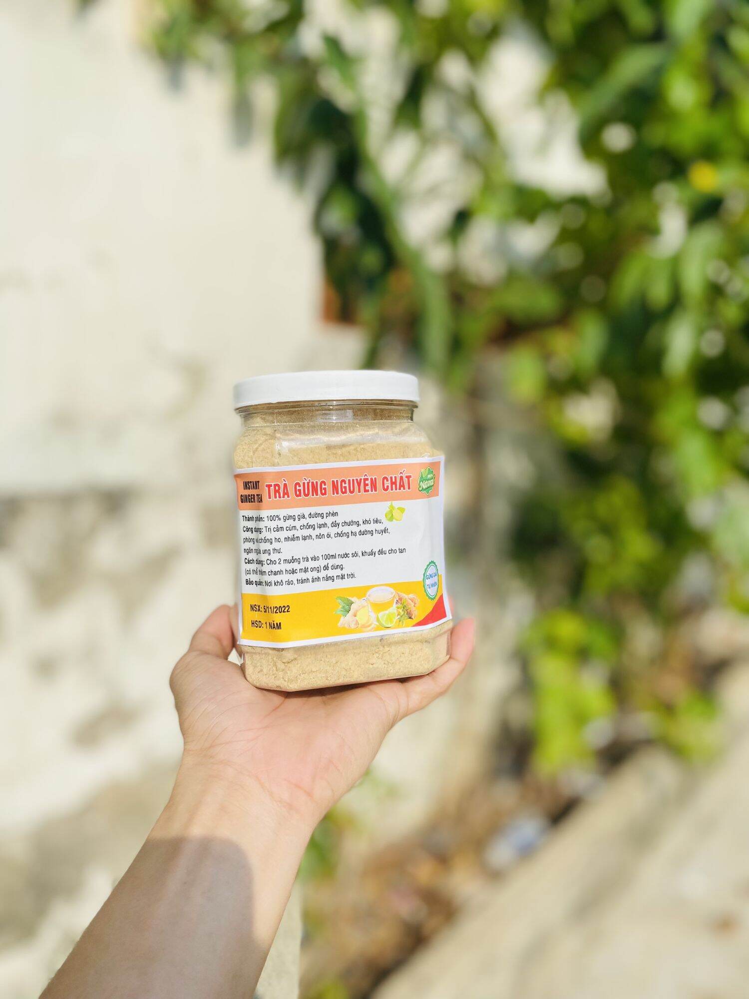 Bột trà gừng nguyên chất hủ 500gr