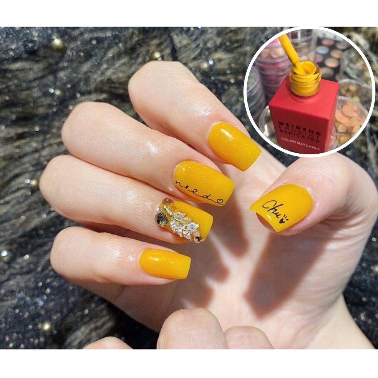Chai sơn gel vàng 15ml Phụ kiện Nail