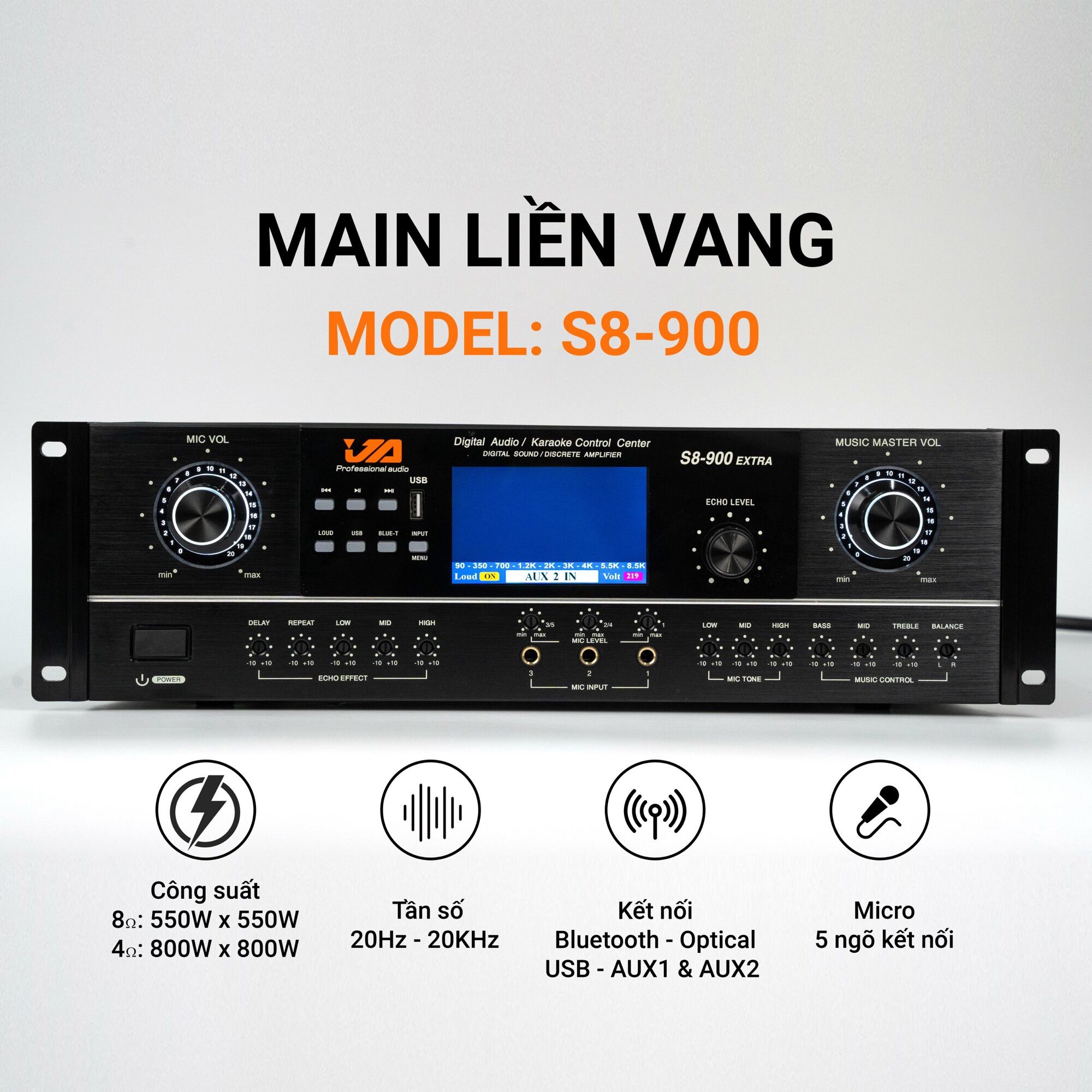 Main đẩy liền vang ja s8-900 - gia khang shop
