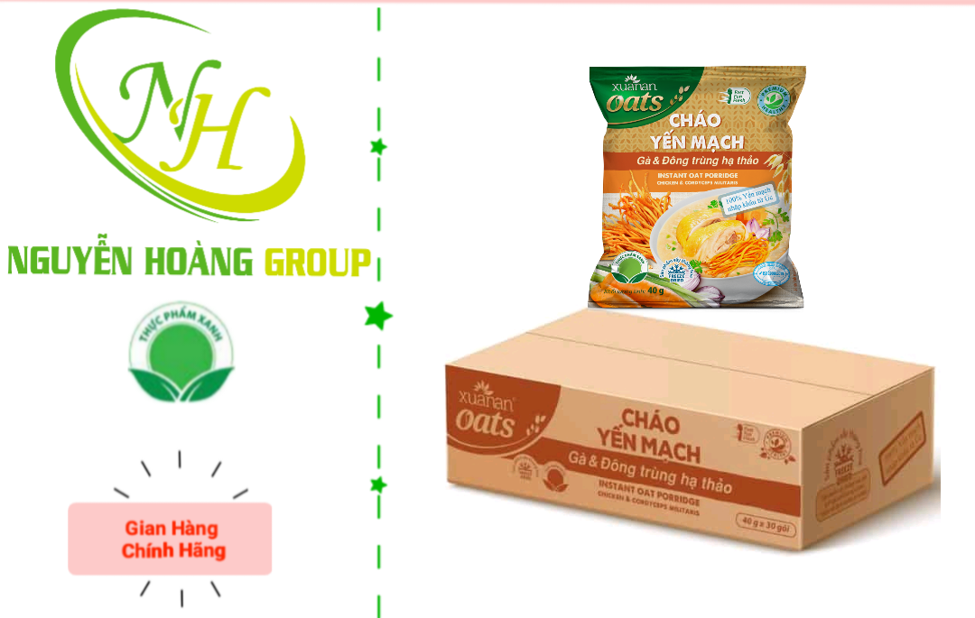 [HCM]COMBO: 6 Gói Cháo Yến Mạch Thịt Bầm Xuân An 40g
