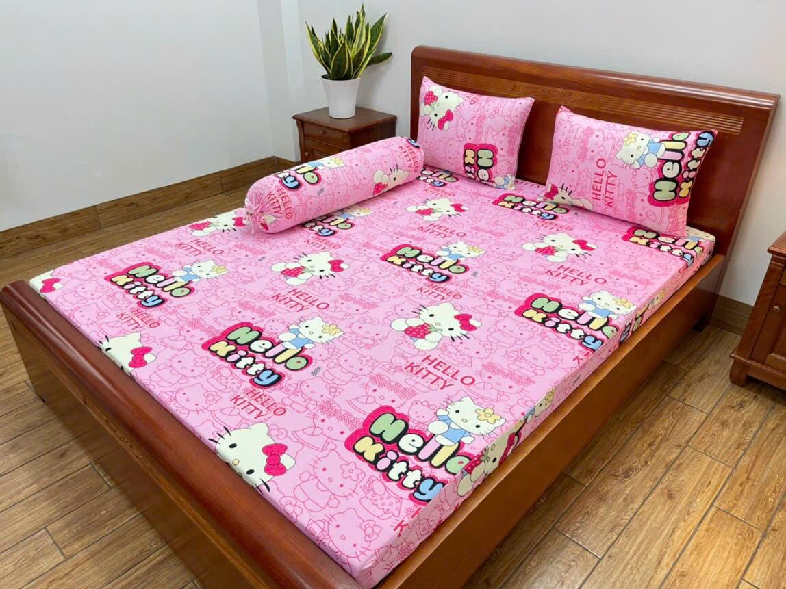 Bộ drap 4 món thun lạnh 3d. nệm < 15cm