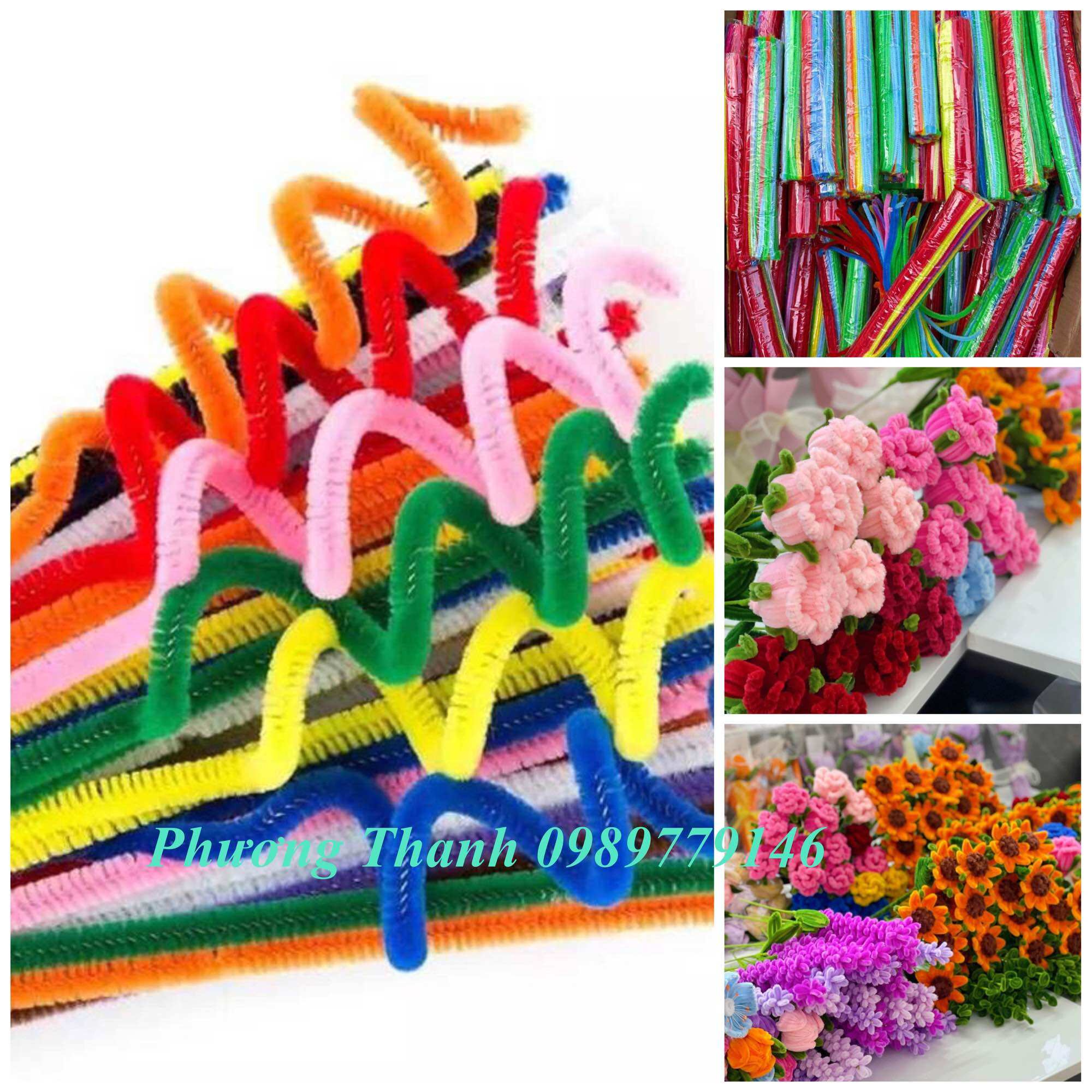 1 bó kẽm nhung nhiều màu, bó 95-100 sợi đủ màu