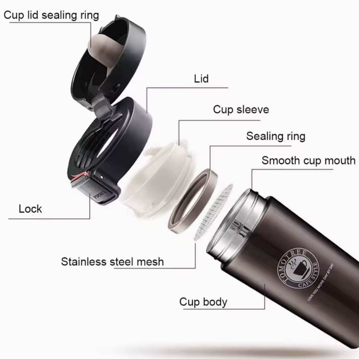 Ly giữ nhiệt cao cấp có nắp 380ml