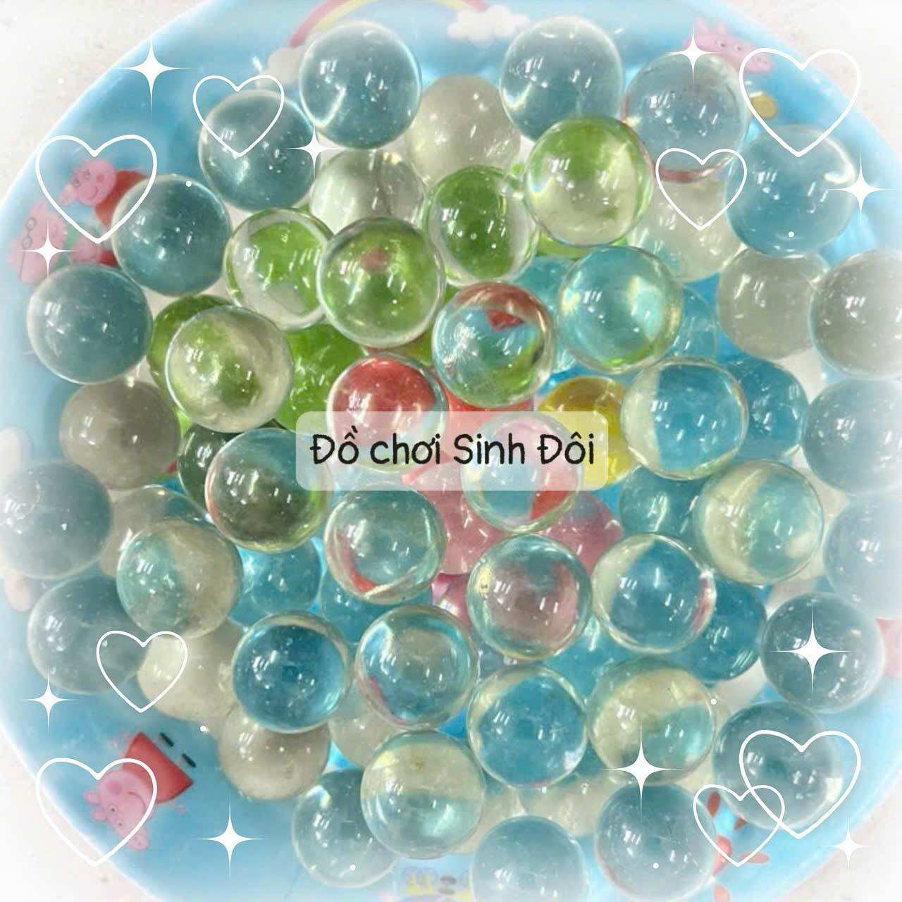 Bi thuỷ tinh trắng trong nhỏ 16mm - bi trang trí cây cảnh và hồ cá