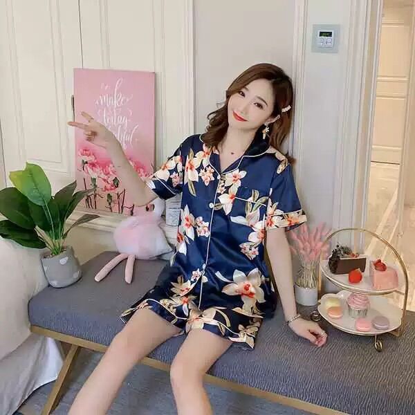 [HCM]SET BỘ NGỦ ĐÙI PIZAMA PHI LỤA - S199