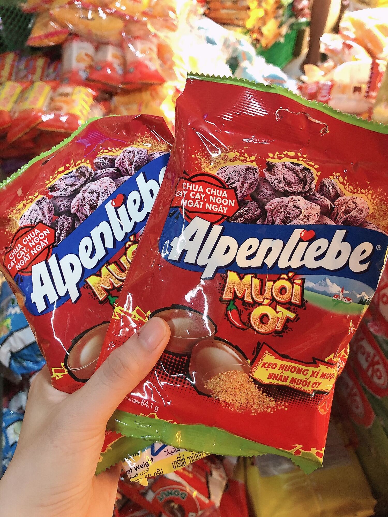 Combo 2 gói alpenliebe hương xí muội nhân muối ớt 84g