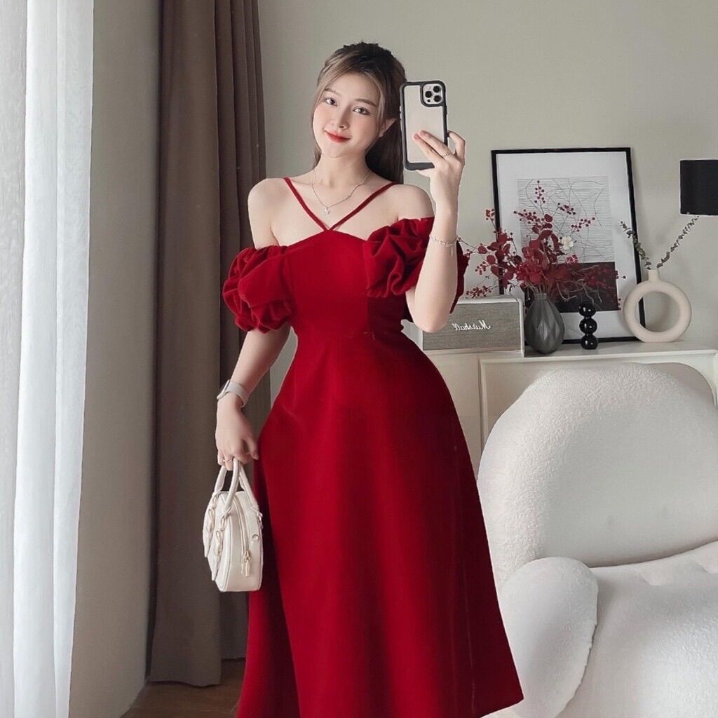 Đầm bẹt vai tau nhúng