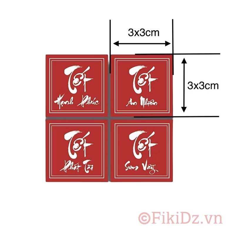 [3x3] 112 tem Tết 2025 tem dán Tết 2025 tem decal Tết nhãn dán Tết sticker Tết (dán đồ khô)