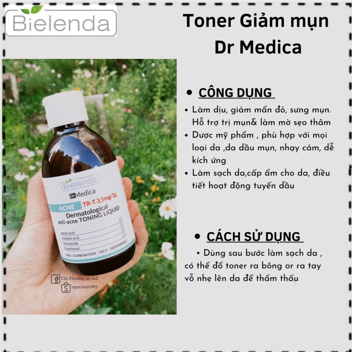 Toner dr medica bielenda cho da dầu mụп