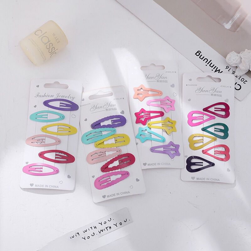 Set 6 Kẹp Tóc Nhiều Màu Dễ Thương