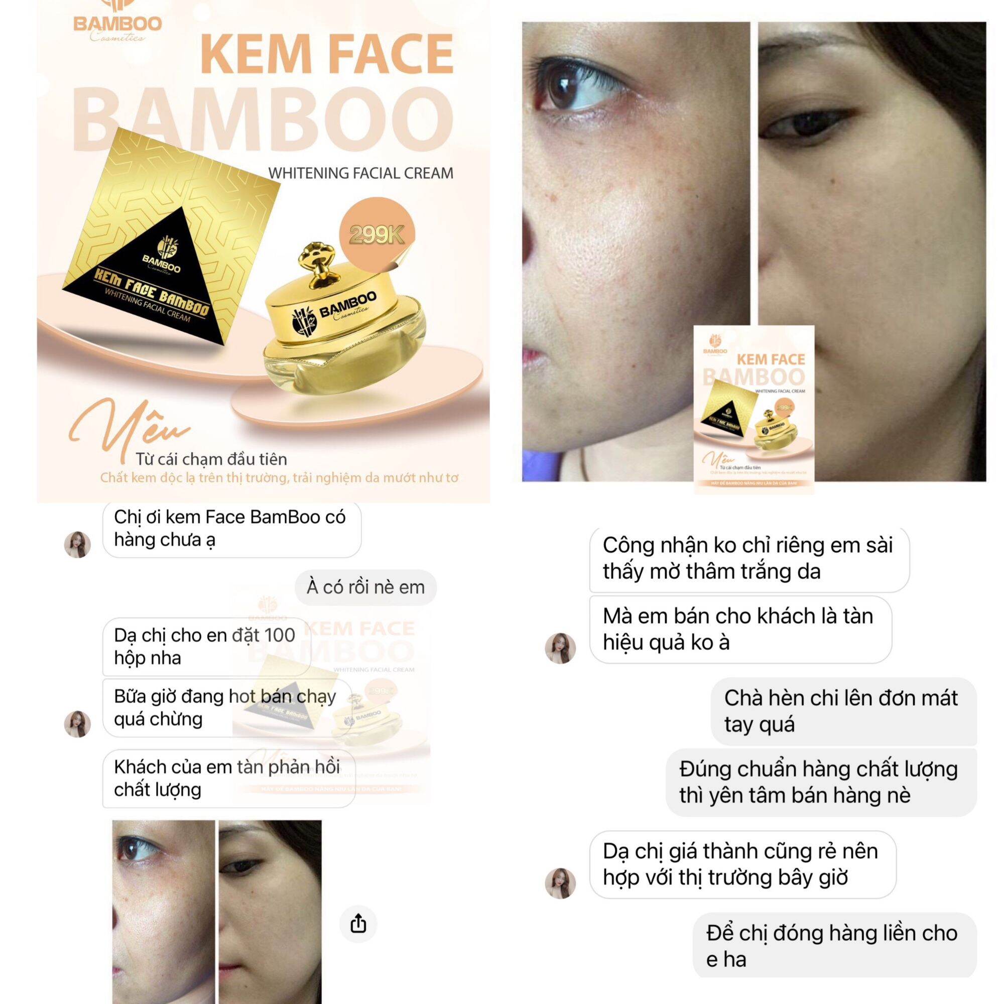 Kem face lụa Bamboo .