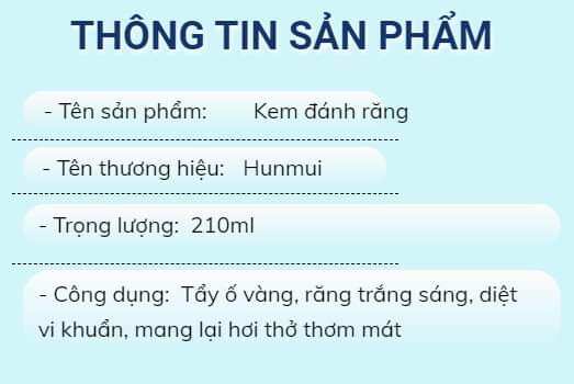 kem đánh răng HUNMUI (chính hãng) thanh lý nghỉ bán