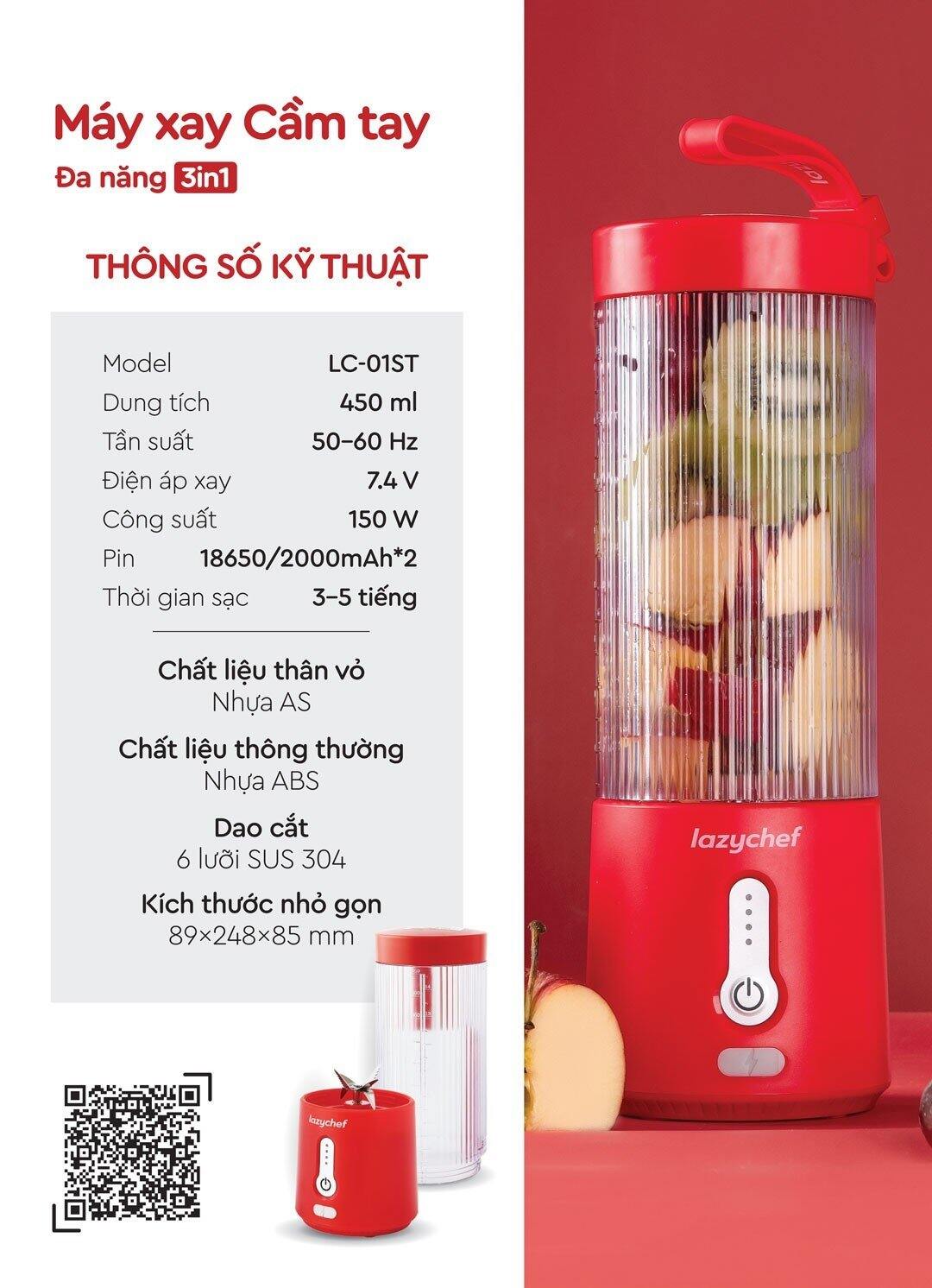 Máy xay cầm tay đa năng LAZYCHEF