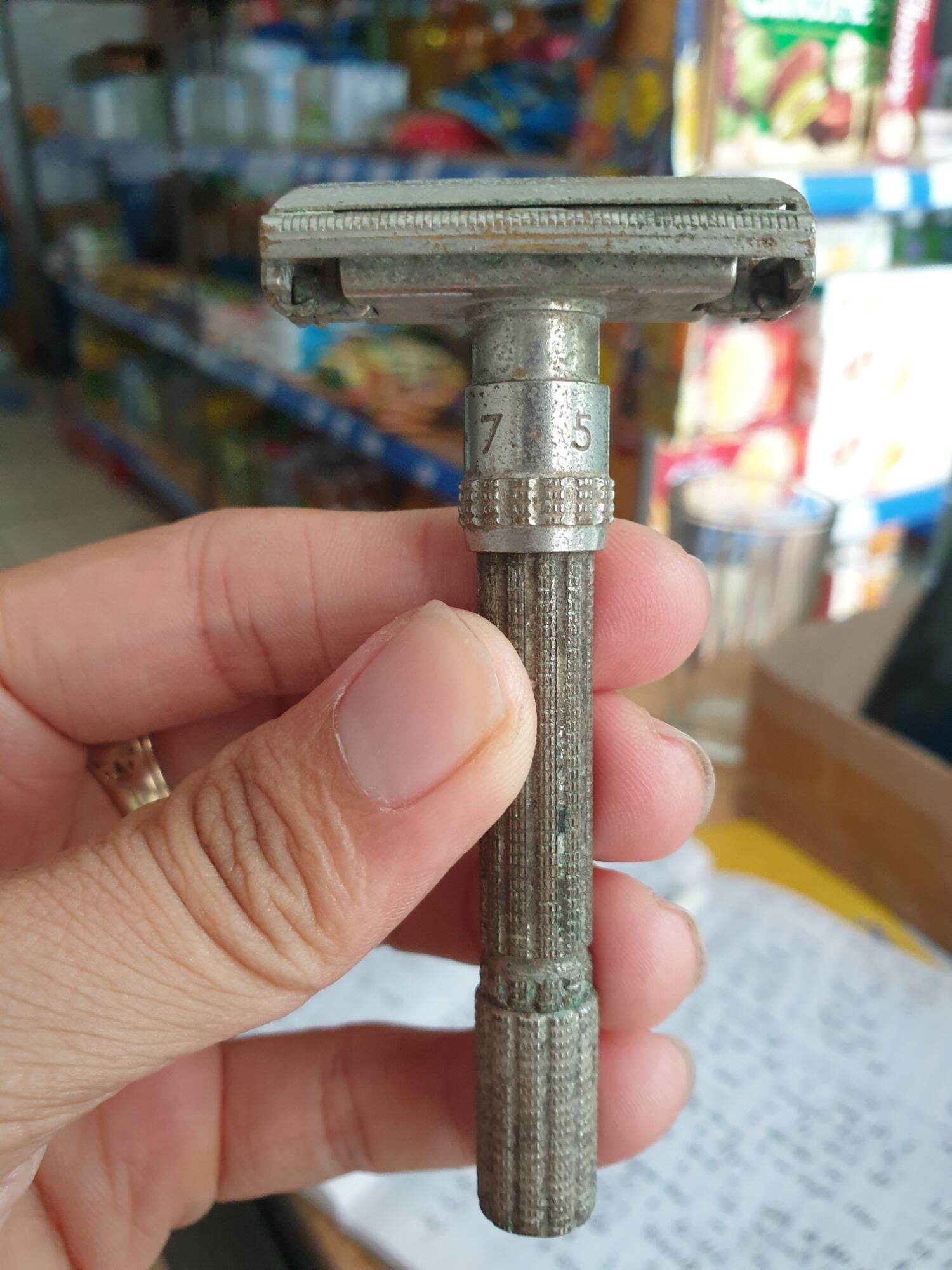 Cán Dao Cạo Râu Gillette Cổ 1960S Sản Xuất Tại Mỹ Bằng Đồng Mạ Crome