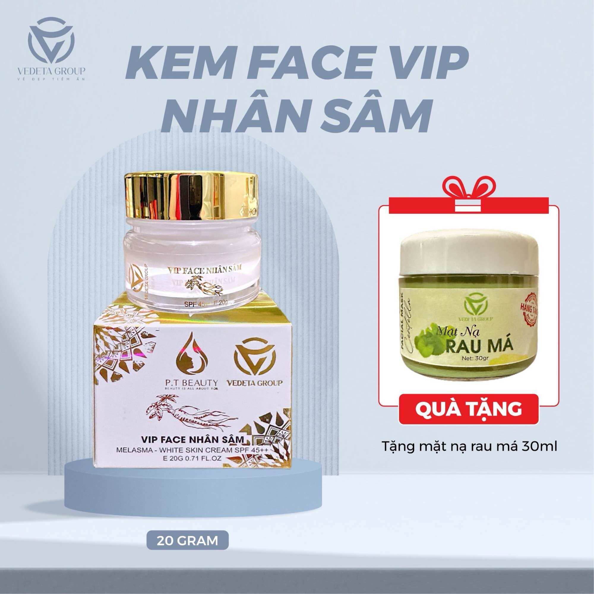[HCM] VIP FACE NHÂN SÂM 20g spf45+