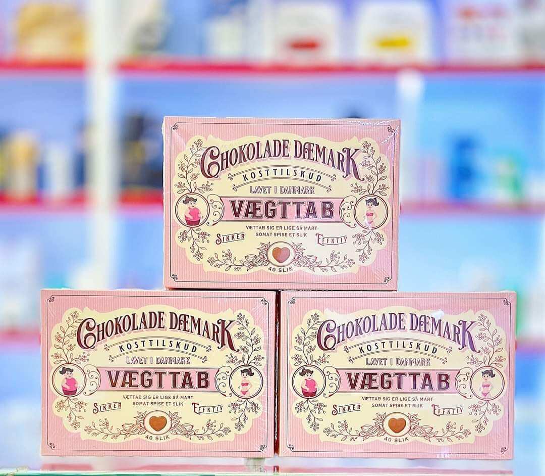 Giảm Cân Đan Mạch Socola Chokolade Vægttab 40 viên Mẫu Mới