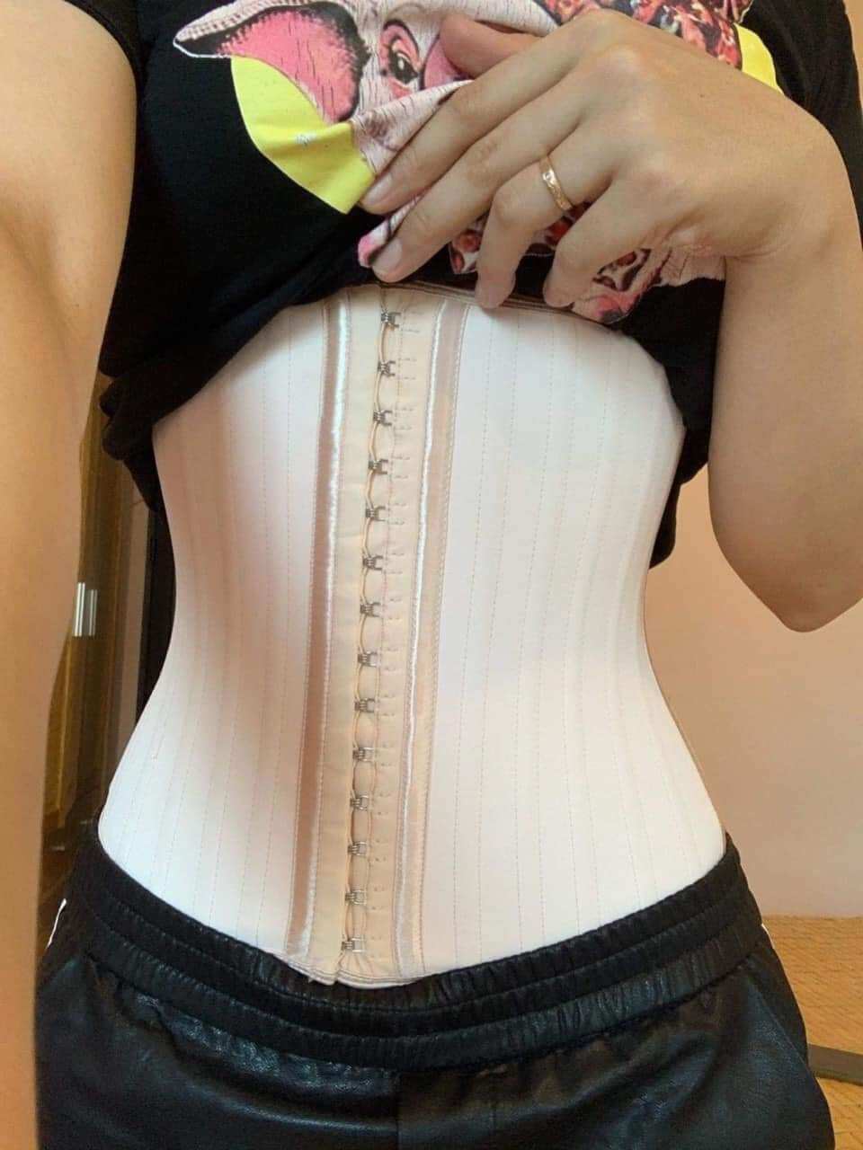 (SẴN HÀNG IB-CAM KẾT CHUẨN) Đai latex chuẩn, ĐAI NỊT BỤNG LATEX HY LẠP 25 XƯƠNG 26 CM  CAO SU NON GIẢM EO SAU SINH