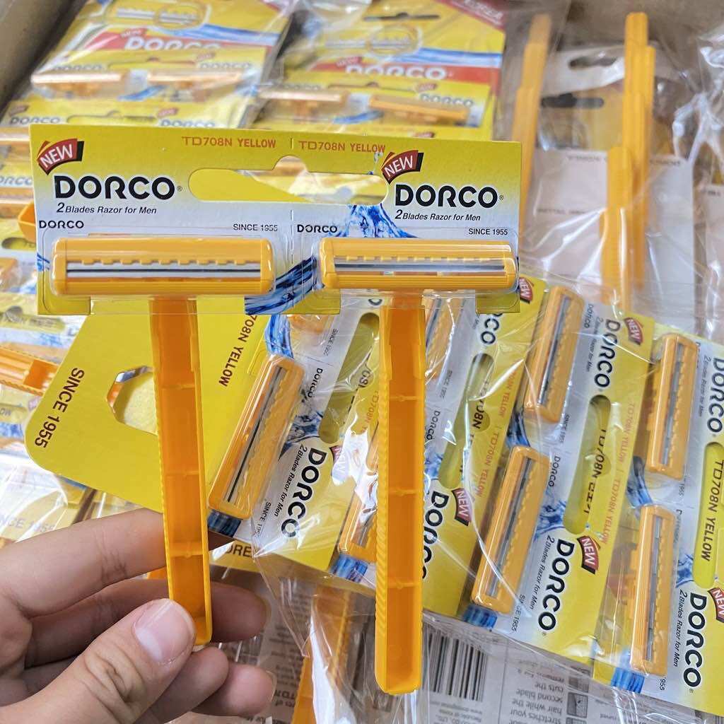 🍭Set 12 Cây Cạo Râu Dorco Vàng 2 Lưỡi, Bén