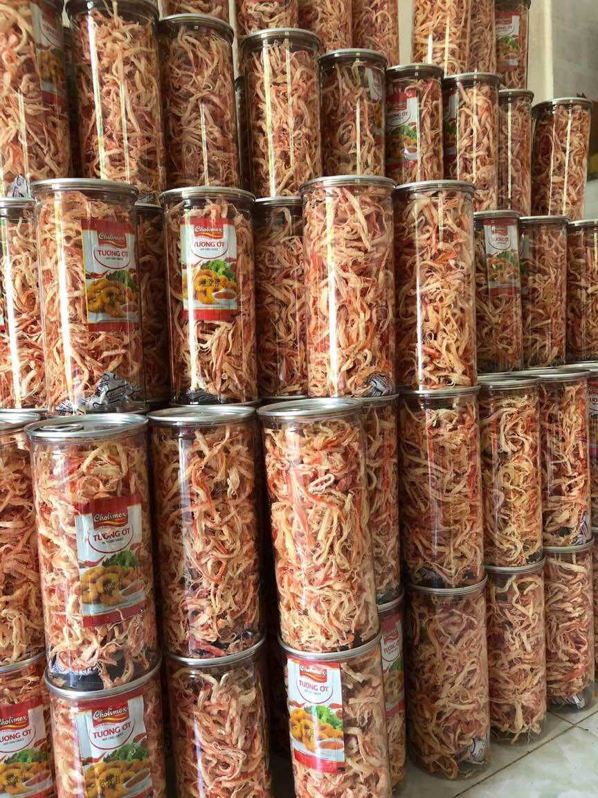 Mực thái xé sợi hấp dừa 250gr