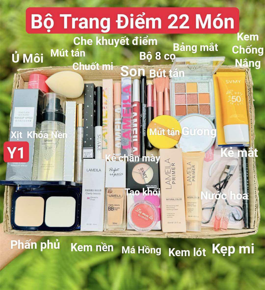 Bộ Trang Điểm[22 Món Y1 ]Đầy Đủ Makeup/Trang Điểm Đi Tiệc/Trang Điểm Cá Nhân Cơ Bản 22 Món Y1